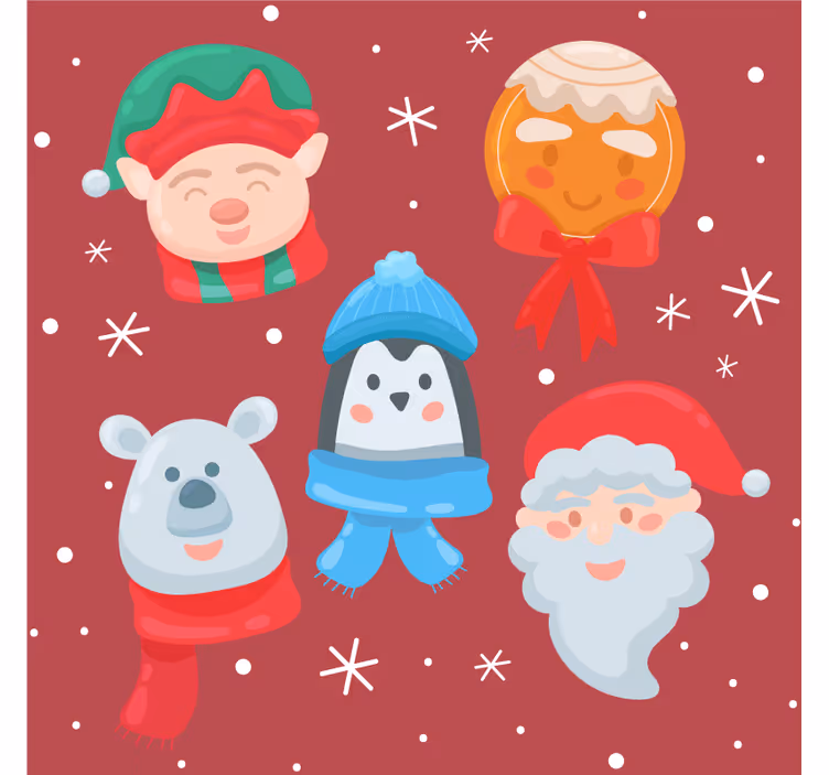 Bases para copos de natal figuras festivas sortidas - TenStickers