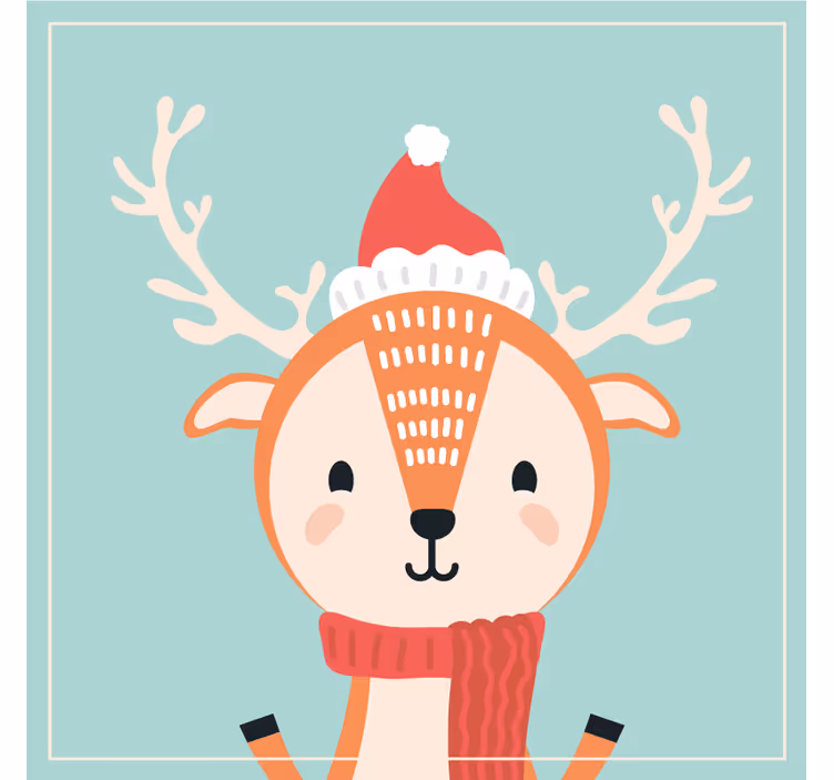 Bases para copos de natal com personagem rena festiva - TenStickers