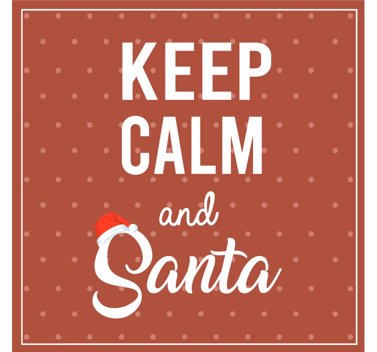 Bases para copos de natal Mantenha a calma e papai noel - TenStickers