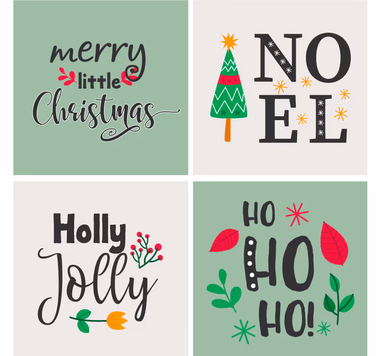 Bases para copos de natal elfa ho ho gráfica - TenStickers