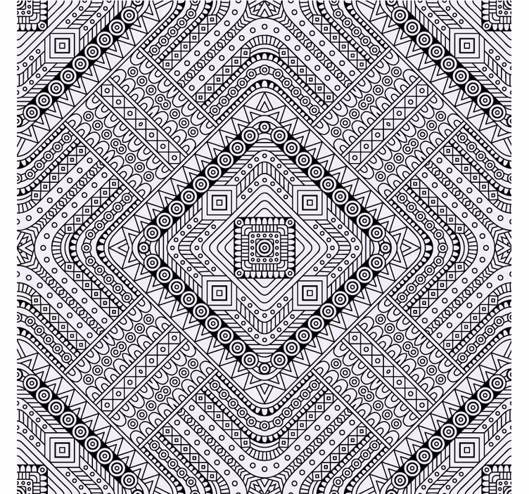 Bases para copos de texturas Padrão africano preto e branco - TenStickers