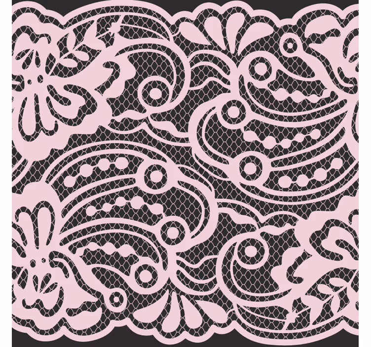Bases para copos modernas Renda rosa elegante em preto - TenStickers