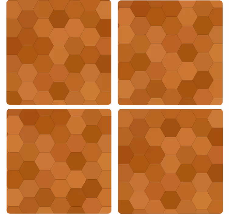 Bases para copos com superfície em padrão hexagonal - TenStickers