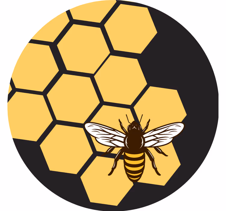 Bases para copos com padrão de abelha e favo de mel - TenStickers