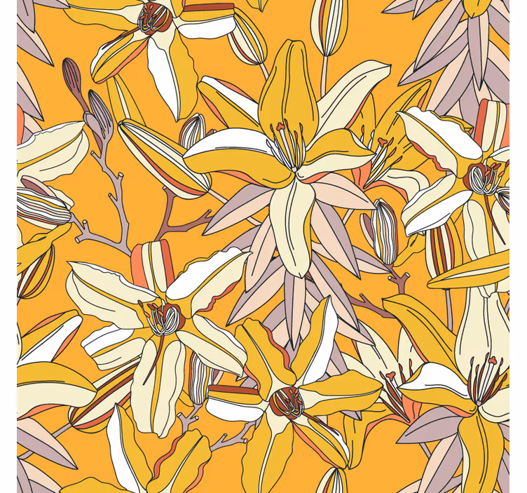 Bases para copos cerveja com padrão floral vibrante - TenStickers