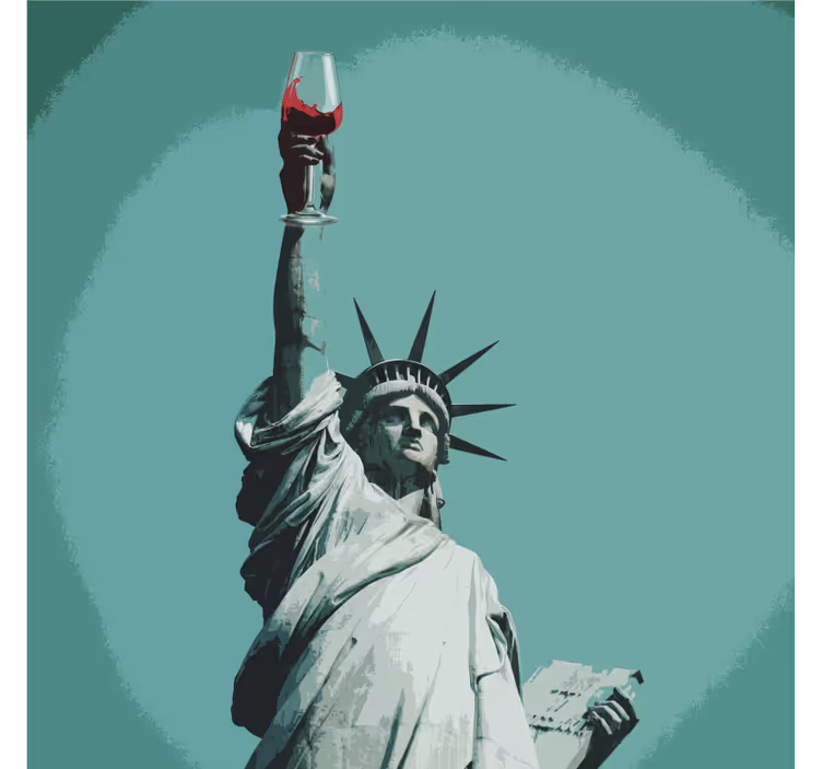 Bases para copos com estátua segurando vinho - TenStickers