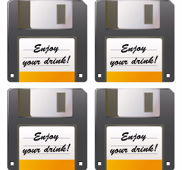 Bases para copos lembrete de bebida disquete - TenStickers