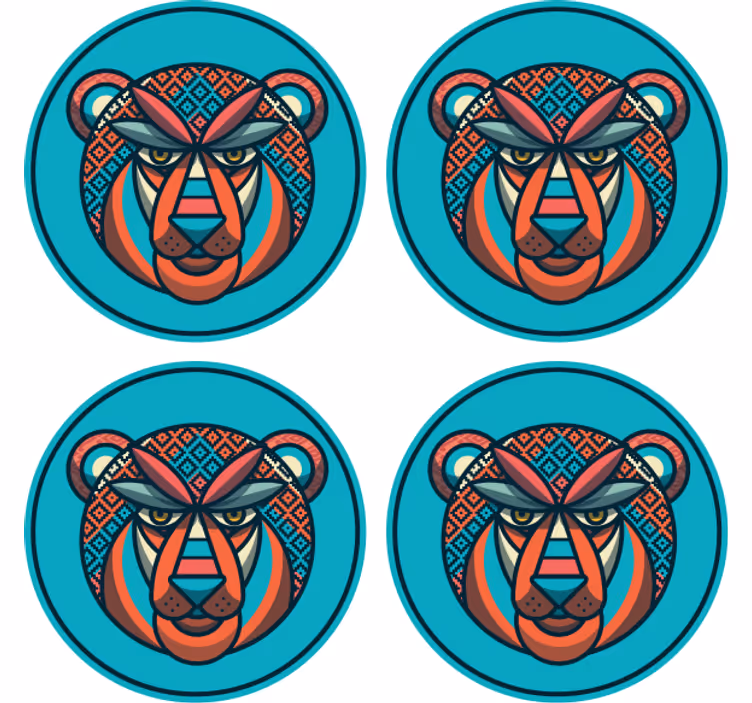 Bases para copos modernas com motivo animal tribal - TenStickers
