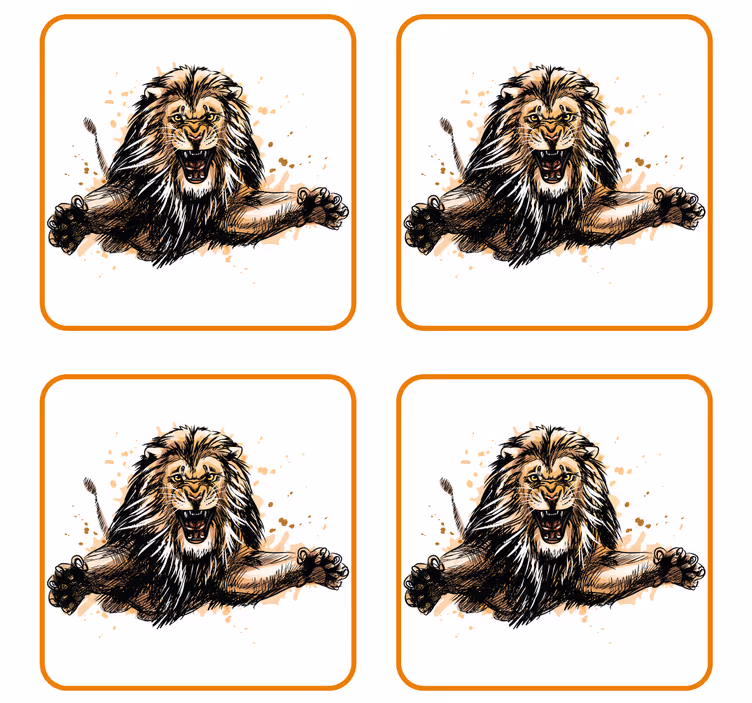 Bases para copos modernas Leão pintado - TenStickers