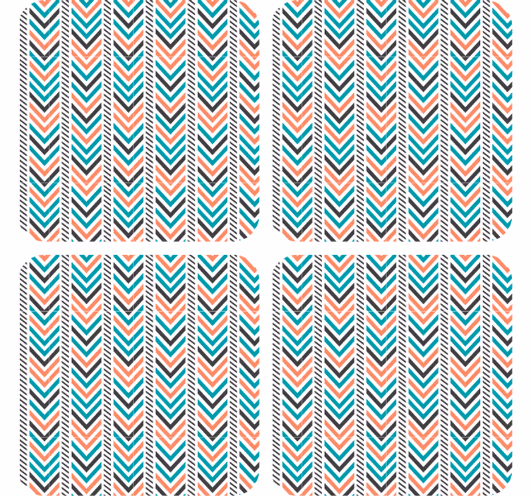 Bases para copos com padrão chevron essenciais - TenStickers
