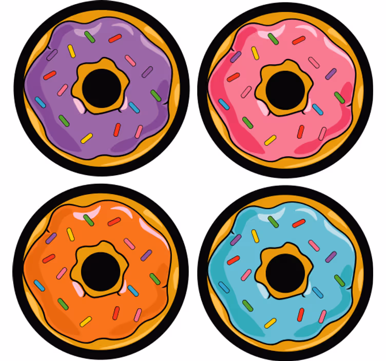 Bases para copos delícias coloridas com granulado - TenStickers