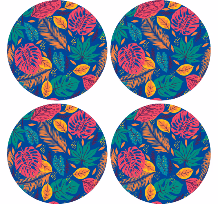 Bases para copos estampa de folhas tropicais - TenStickers