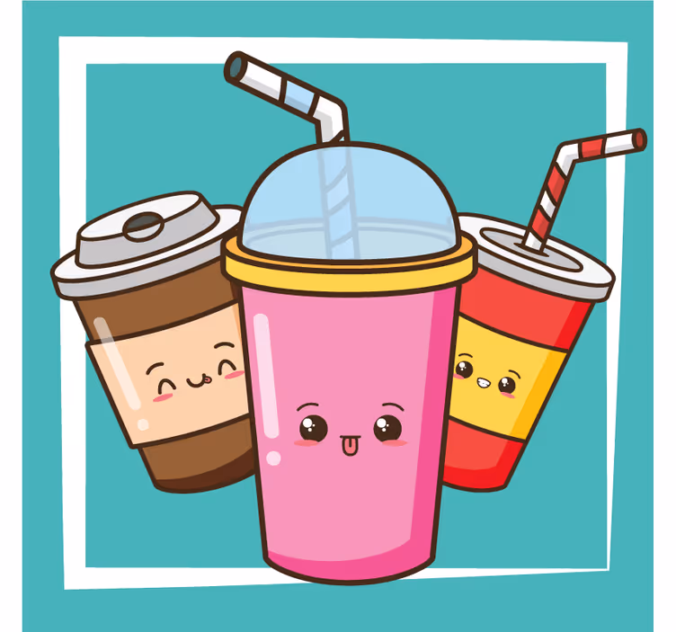 Bases para copos personagens brincalhões de bebidas - TenStickers