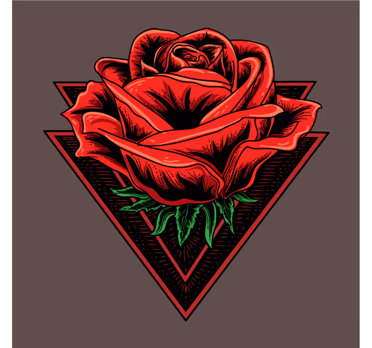Bases para copos com gráfico de rosa vermelha - TenStickers