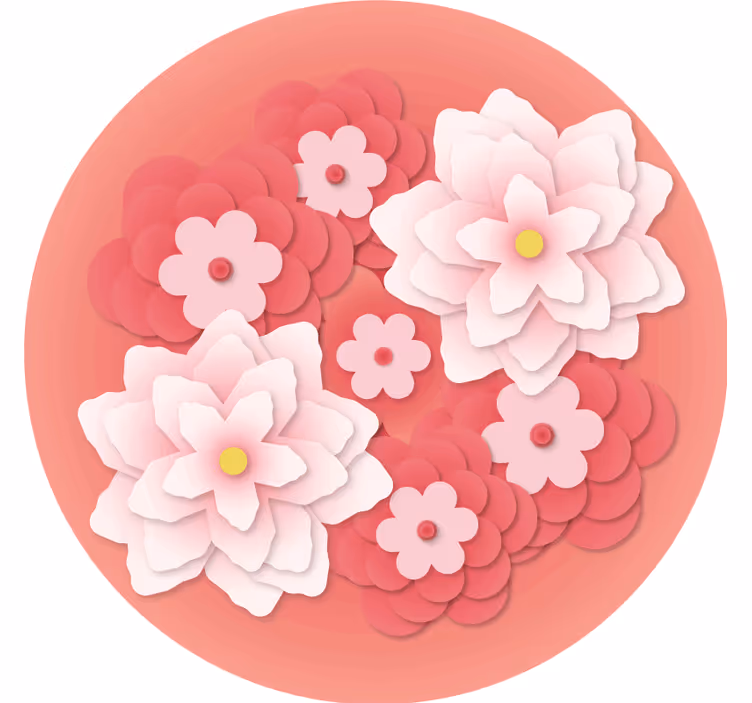 Bases para copos arranjo floral em camadas - TenStickers