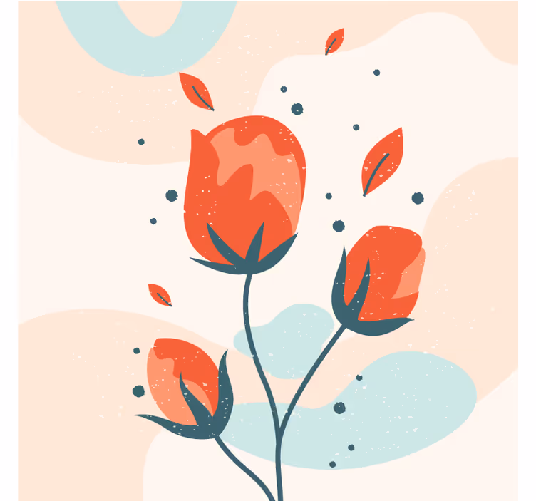 Bases para copos modernas com arranjo floral estiloso - TenStickers