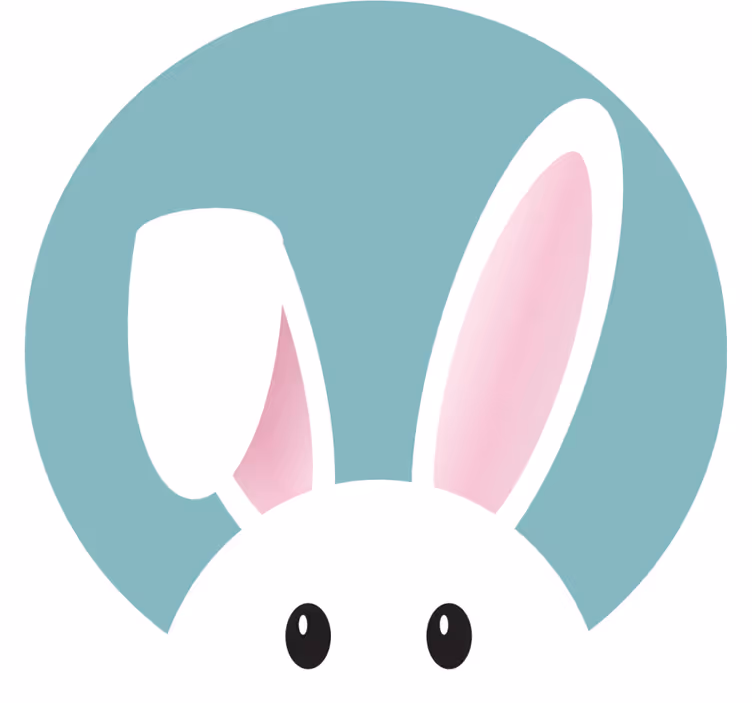 Bases para copos com rosto de coelhinho fofo - TenStickers
