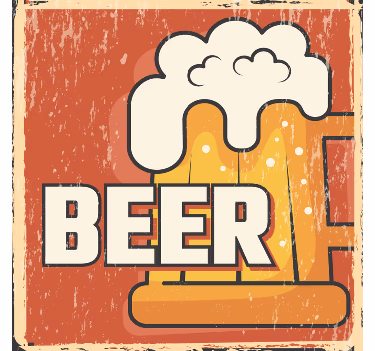 Bases para copos vintage Tema cerveja à moda antiga - TenStickers