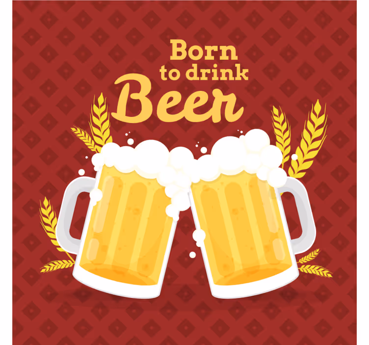 Bases para copos cerveja brindando com cervejas - TenStickers