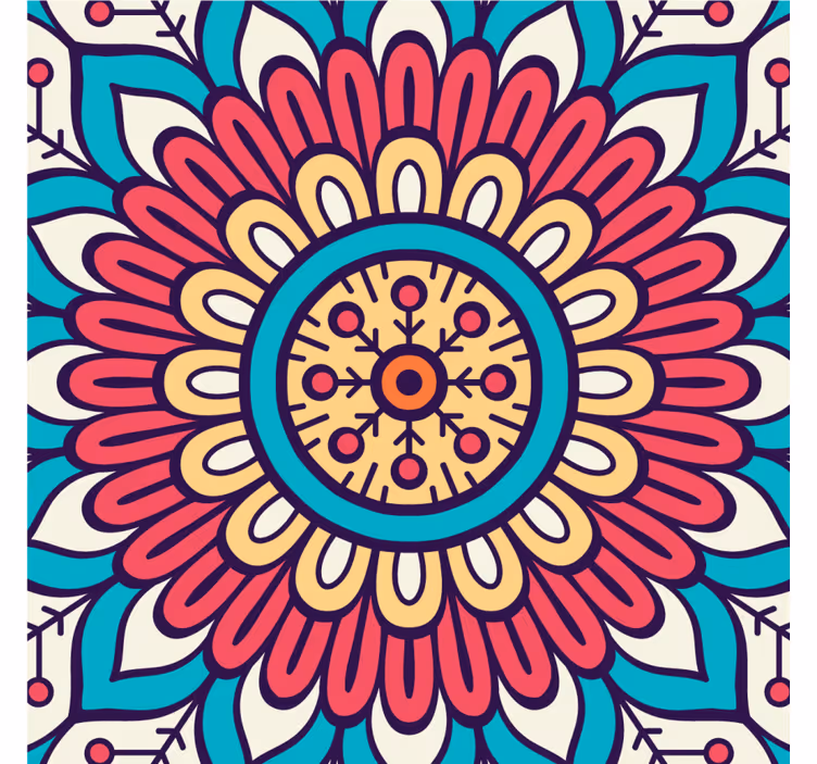 Bases para copos com padrão floral circular - TenStickers