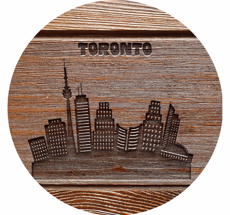 Bases para copos vintage silhueta do skyline de toronto - TenStickers