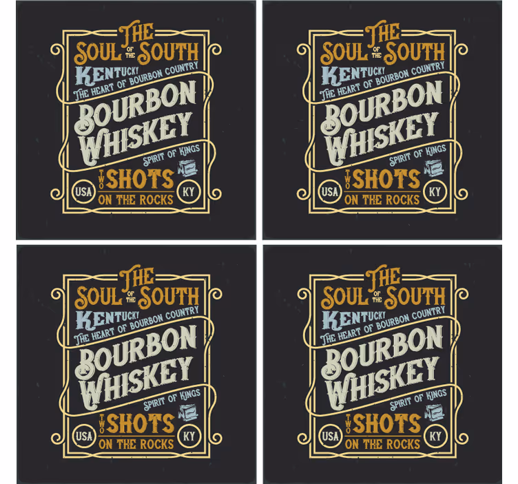 Bases para copos frase almas de bourbon e uísque - TenStickers