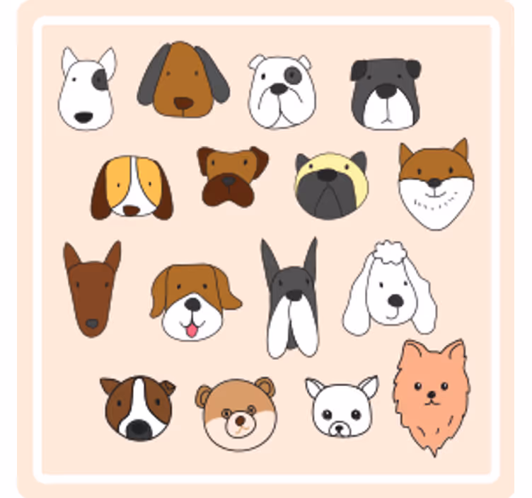 Bases para copos carinhas de animais fofos - TenStickers