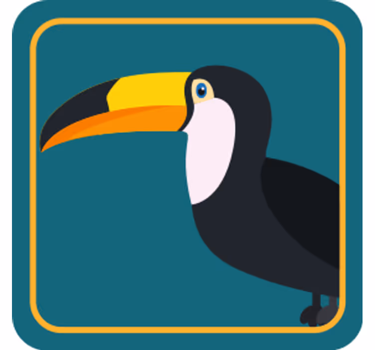 Bases para copos vintage ilustração de tucano tropical - TenStickers