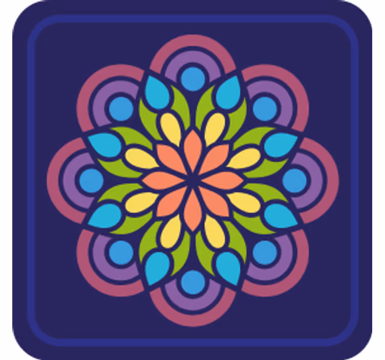 Bases para copos com estampa floral colorida - TenStickers