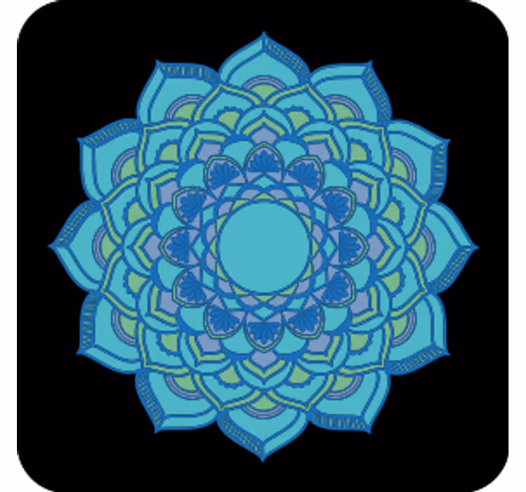 Bases para copos florais azuis intricados - TenStickers