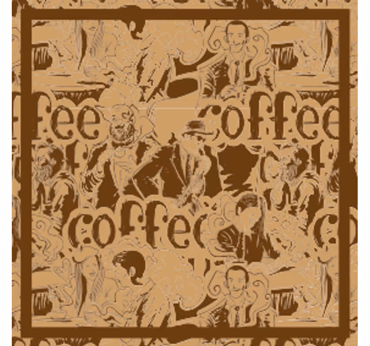 Bases para copos personagens de café vintage - TenStickers