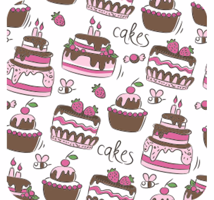 Bases para copos casamentos ilustração de doces divertidos - TenStickers