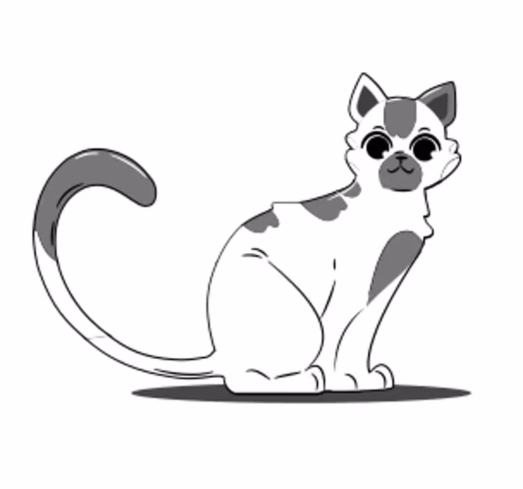 Bases para copos modernas com figura de gato fofa - TenStickers