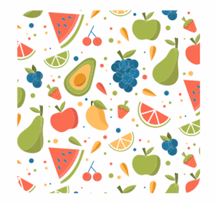 Bases para copos modernas produtode várias frutas - TenStickers