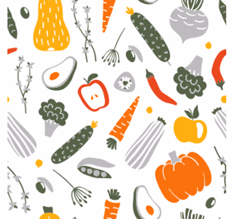 Bases para copos modernas com padrão de vegetais coloridos - TenStickers