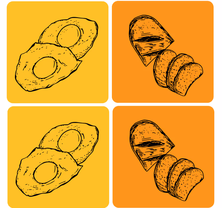 Bases para copos modernas abacate e pão fatiado - TenStickers