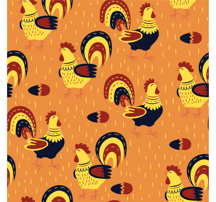 Bases para copos com padrão de galo colorido - TenStickers