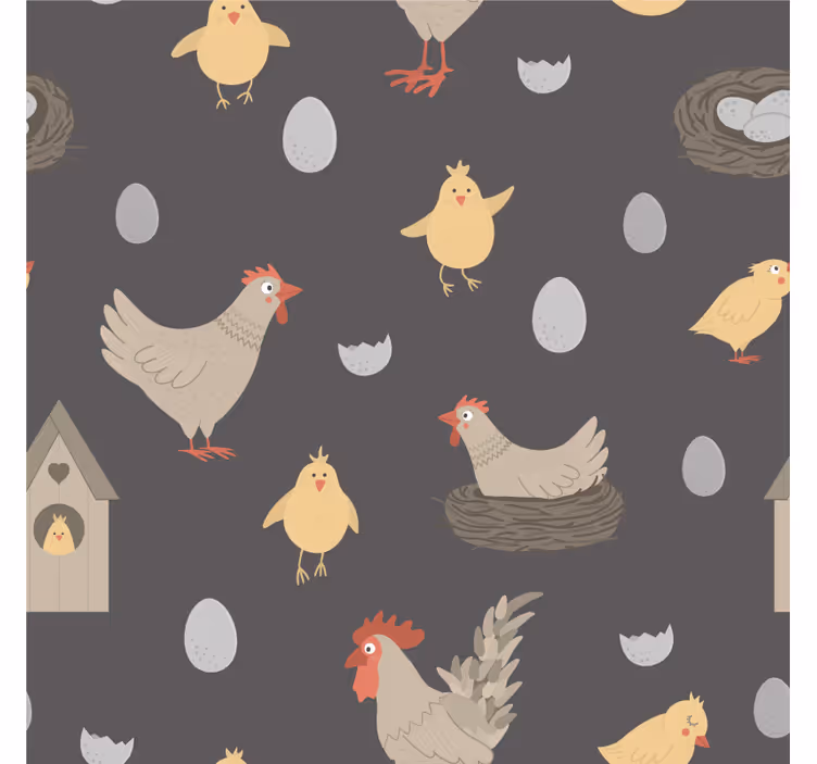 Bases para copos com estampa de galinhas e ovos - TenStickers