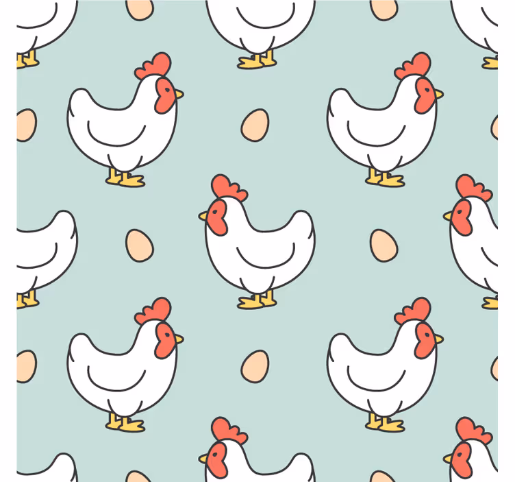 Bases para copos modernas com estampa de galinhas e ovos - TenStickers