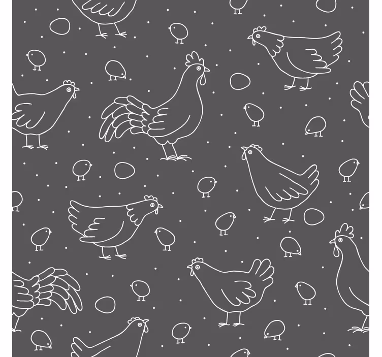Bases para copos vintage padrões de galinha e pintinho - TenStickers