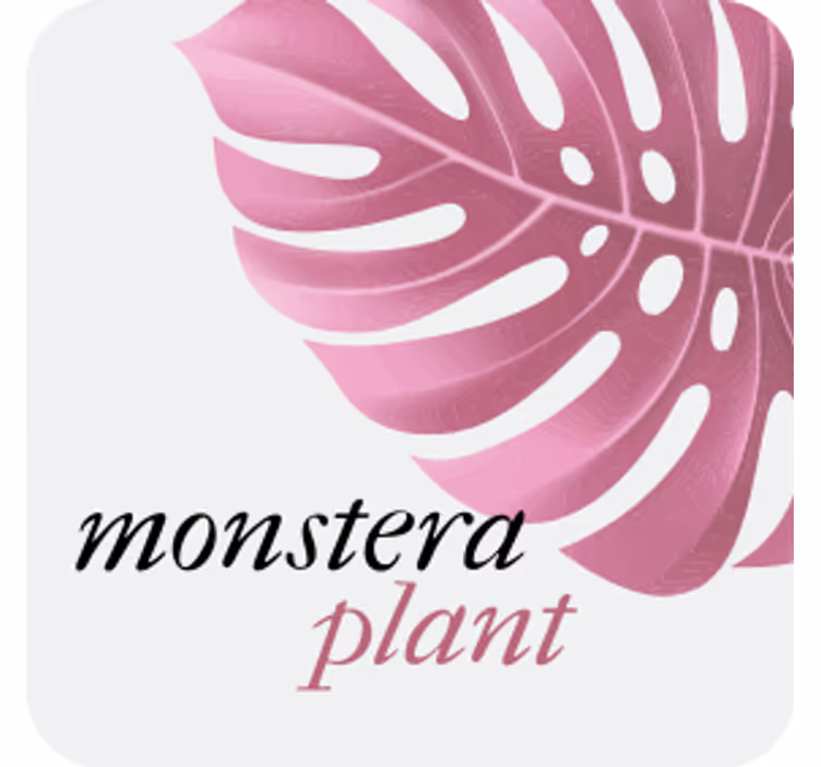 Bases para copos personalizáveis folha de monstera - TenStickers