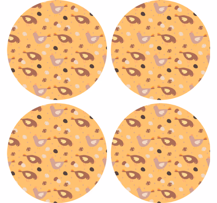 Bases para copos padrão de pássaro caprichoso - TenStickers