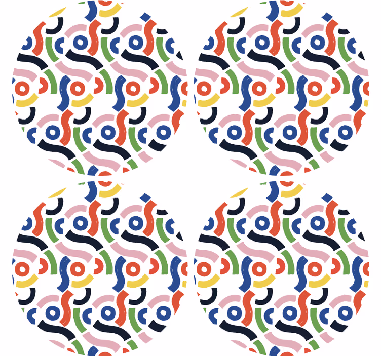 Bases para copos com padrões abstratos coloridos - TenStickers