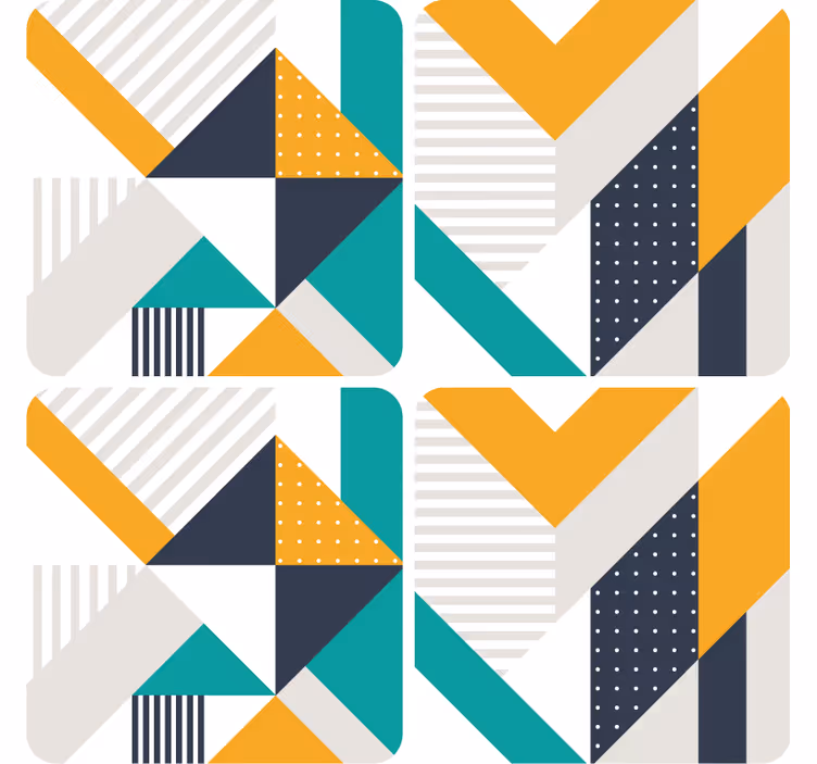 Bases para copos modernas com padrões geométricos coloridos - TenStickers