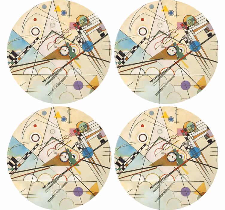Bases para copos com motivo circular geométrico - TenStickers