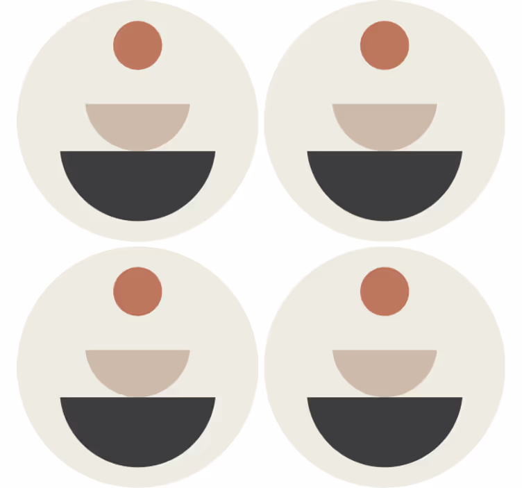 Bases para copos em formas circulares empilhadas - TenStickers