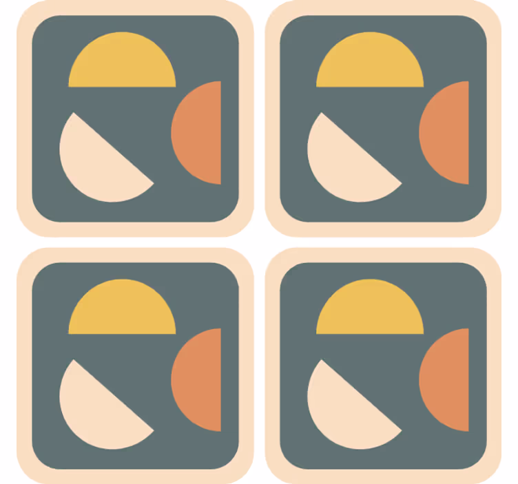 Bases para copos modernas Semicírculos e retângulos geométricos - TenStickers