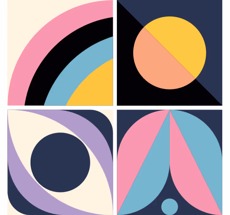 Bases para copos modernas blocos de cores geométricos - TenStickers
