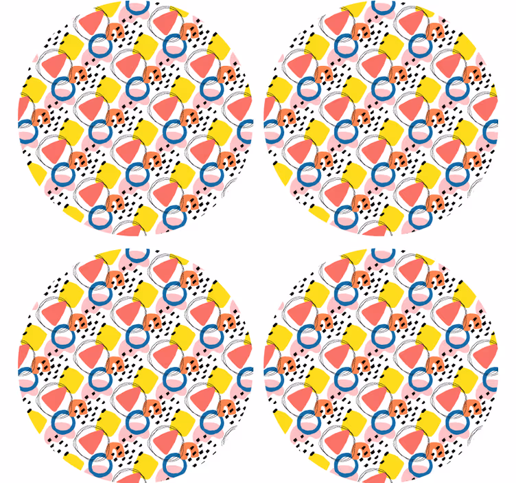 Bases para copos formas abstratas coloridas - TenStickers