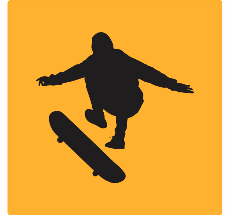 Bases para copos vintage silhueta de patinador - TenStickers